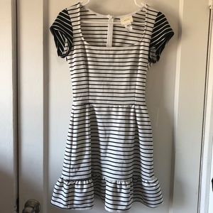 Maeve Black and White Striped Dress